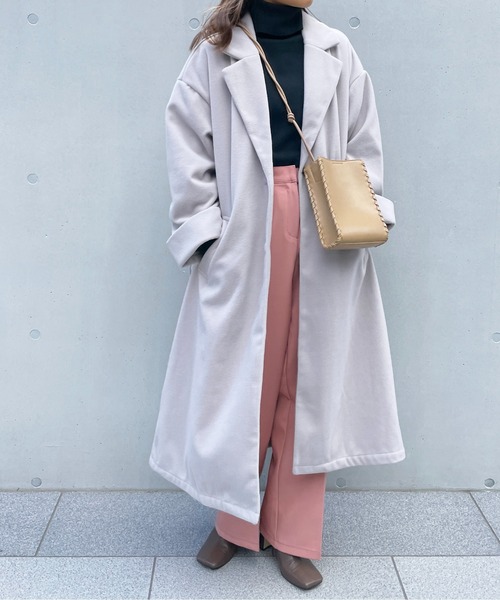 Meli rich（メリーリッチ）の「ウールタッチチェスターコート（チェスターコート・レディース・ライトグレー/ブラウン/ブルー/アイボリー・MEDIUM）」の3枚目の写真