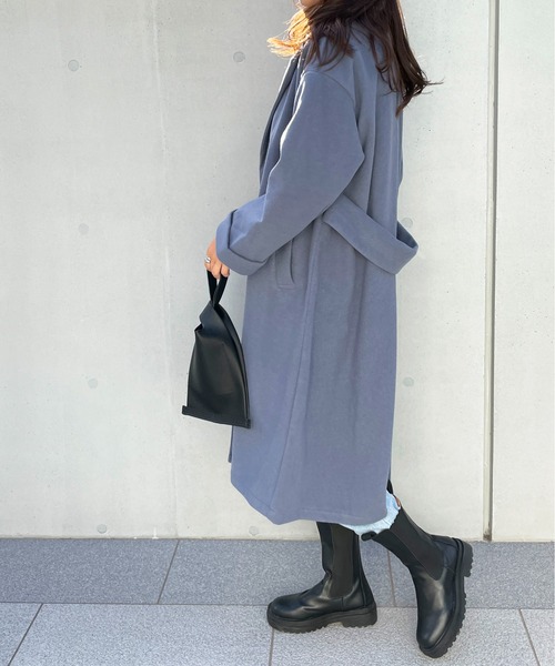 Meli rich（メリーリッチ）の「ウールタッチチェスターコート（チェスターコート・レディース・ライトグレー/ブラウン/ブルー/アイボリー・MEDIUM）」の12枚目の写真