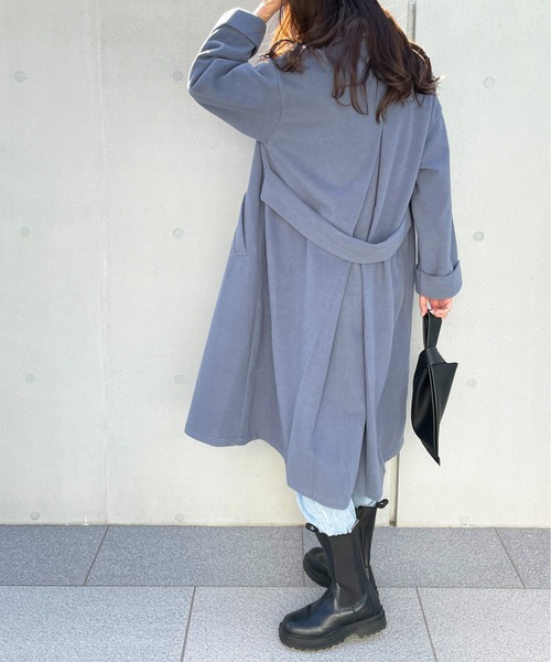 Meli rich（メリーリッチ）の「ウールタッチチェスターコート（チェスターコート・レディース・ライトグレー/ブラウン/ブルー/アイボリー・MEDIUM）」の18枚目の写真