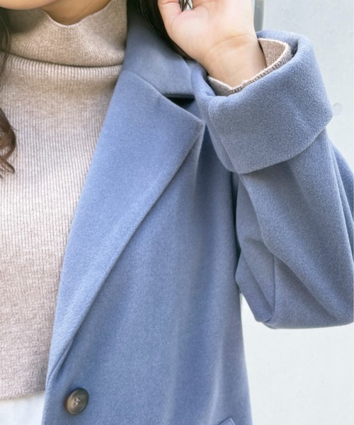Meli rich（メリーリッチ）の「ウールタッチチェスターコート（チェスターコート・レディース・ライトグレー/ブラウン/ブルー/アイボリー・MEDIUM）」の13枚目の写真