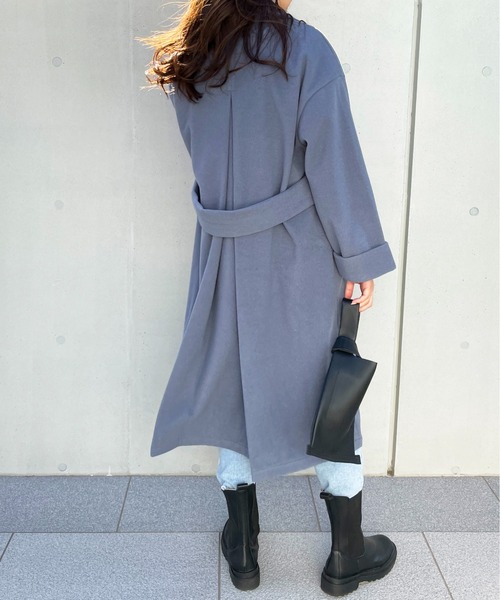 Meli rich（メリーリッチ）の「ウールタッチチェスターコート（チェスターコート・レディース・ライトグレー/ブラウン/ブルー/アイボリー・MEDIUM）」の7枚目の写真