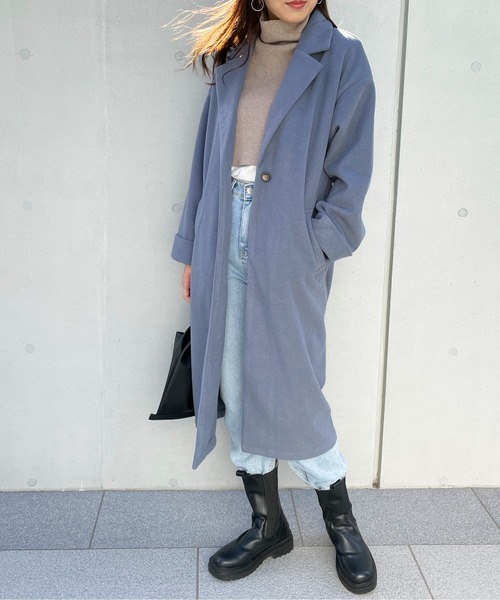 Meli rich（メリーリッチ）の「ウールタッチチェスターコート（チェスターコート・レディース・ライトグレー/ブラウン/ブルー/アイボリー・MEDIUM）」の17枚目の写真