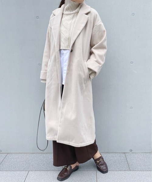 Meli rich（メリーリッチ）の「ウールタッチチェスターコート（チェスターコート・レディース・ライトグレー/ブラウン/ブルー/アイボリー・MEDIUM）」の19枚目の写真