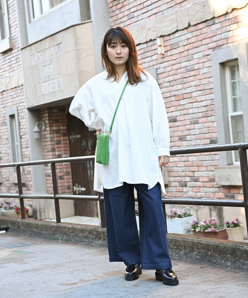 NAVY（ネイビー）の「オーガニックコットン タックストレートワイドパンツ（その他パンツ・レディース・ワンウォッシュ/アイボリー/ブラック・L/M）」の18枚目の写真