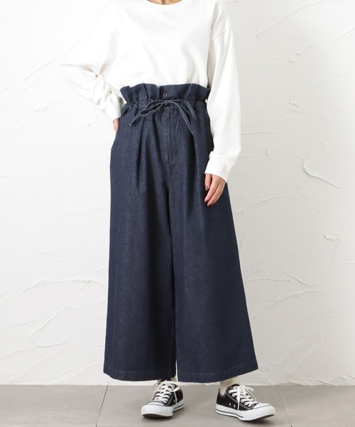 NAVY（ネイビー）の「オーガニックコットン タックストレートワイドパンツ（その他パンツ・レディース・ワンウォッシュ/アイボリー/ブラック・L/M）」の15枚目の写真