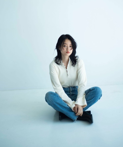 ONEME（ワンム）の「【 ONEME 】 オリエンタルヘンリープルオーバー（Tシャツ/カットソー・レディース・ブラック/ホワイト系その他・FREE）」の2枚目の写真