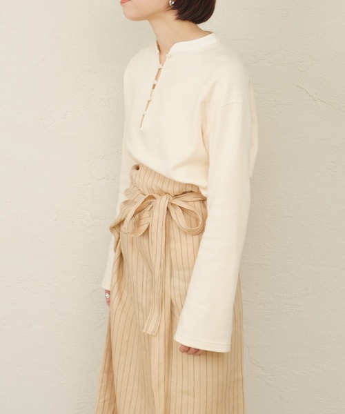 ONEME（ワンム）の「【 ONEME 】 オリエンタルヘンリープルオーバー（Tシャツ/カットソー・レディース・ブラック/ホワイト系その他・FREE）」の21枚目の写真