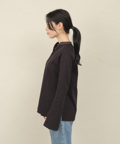 ONEME（ワンム）の「【 ONEME 】 オリエンタルヘンリープルオーバー（Tシャツ/カットソー・レディース・ブラック/ホワイト系その他・FREE）」の4枚目の写真