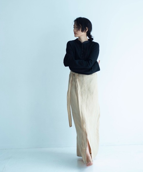 ONEME（ワンム）の「【 ONEME 】 オリエンタルヘンリープルオーバー（Tシャツ/カットソー・レディース・ブラック/ホワイト系その他・FREE）」の20枚目の写真