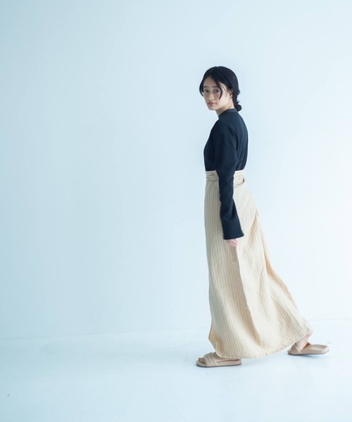 ONEME（ワンム）の「【 ONEME 】 オリエンタルヘンリープルオーバー（Tシャツ/カットソー・レディース・ブラック/ホワイト系その他・FREE）」の8枚目の写真