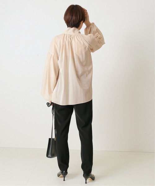 journal standard L'essage（ジャーナルスタンダードレサージュ）の「STボイル/レーヨンフラワーボウタイブラウス◆（シャツ/ブラウス・レディース・ネイビー/ナチュラル/グリーン系その他・FREE）」の4枚目の写真