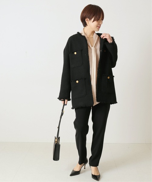 journal standard L'essage（ジャーナルスタンダードレサージュ）の「STボイル/レーヨンフラワーボウタイブラウス◆（シャツ/ブラウス・レディース・ネイビー/ナチュラル/グリーン系その他・FREE）」の9枚目の写真