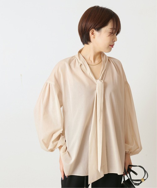 journal standard L'essage（ジャーナルスタンダードレサージュ）の「STボイル/レーヨンフラワーボウタイブラウス◆（シャツ/ブラウス・レディース・ネイビー/ナチュラル/グリーン系その他・FREE）」の22枚目の写真