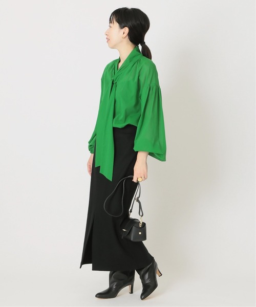 journal standard L'essage（ジャーナルスタンダードレサージュ）の「STボイル/レーヨンフラワーボウタイブラウス◆（シャツ/ブラウス・レディース・ネイビー/ナチュラル/グリーン系その他・FREE）」の18枚目の写真