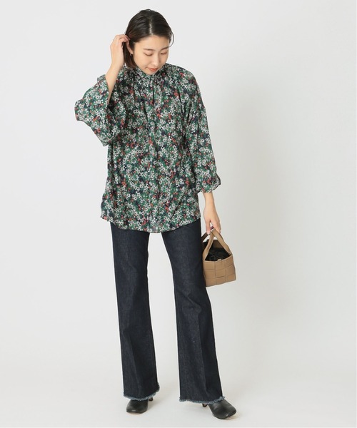 journal standard L'essage（ジャーナルスタンダードレサージュ）の「STボイル/レーヨンフラワーボウタイブラウス◆（シャツ/ブラウス・レディース・ネイビー/ナチュラル/グリーン系その他・FREE）」の15枚目の写真