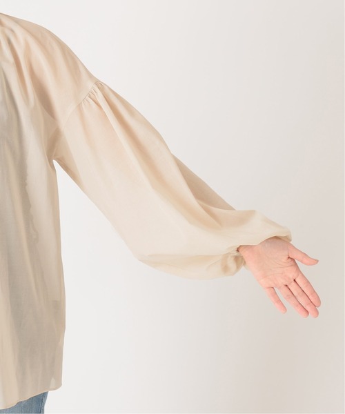 journal standard L'essage（ジャーナルスタンダードレサージュ）の「STボイル/レーヨンフラワーボウタイブラウス◆（シャツ/ブラウス・レディース・ネイビー/ナチュラル/グリーン系その他・FREE）」の7枚目の写真