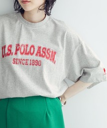 U.S. POLO ASSN. | U.S. POLO ASSN. /ユーエスポロアッスン 別注オーバーサイズ刺繍入り半袖Tシャツ リンガー/クラシカルロゴ/カレッジロゴ(Tシャツ/カットソー)