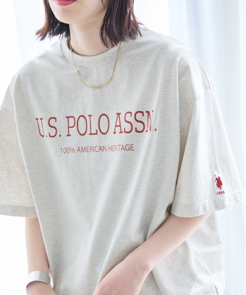 U.S. POLO ASSN.(ユーエスポロアッスン)の「U.S. POLO ASSN. /ユーエスポロアッスン 別注オーバーサイズ刺繍入りアソート半袖Tシャツ(Tシャツ/カットソー・レディース・ホワイト系1/ホワイト系2/ブラック系2/グレー系1/グレー系3/アイボリー系1/アイボリー系2/アイボリー系3/グリーン系3/ネイビー系1/ネイビー系2/ネイビー系3/ワイン系/ホワイト系3/ブラック系3/ホワイト系4/グレー系4/ネイビー系4・FREE)」の12枚目の写真