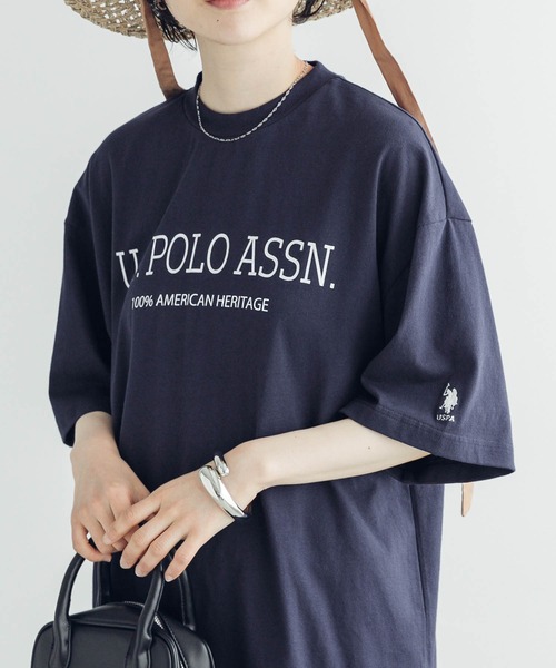 U.S. POLO ASSN.(ユーエスポロアッスン)の「U.S. POLO ASSN. /ユーエスポロアッスン 別注オーバーサイズ刺繍入りアソート半袖Tシャツ(Tシャツ/カットソー・レディース・ホワイト系1/ホワイト系2/ブラック系2/グレー系1/グレー系3/アイボリー系1/アイボリー系2/アイボリー系3/グリーン系3/ネイビー系1/ネイビー系2/ネイビー系3/ワイン系/ホワイト系3/ブラック系3/ホワイト系4/グレー系4/ネイビー系4・FREE)」の15枚目の写真