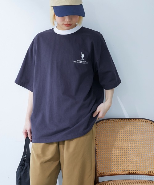 U.S. POLO ASSN.(ユーエスポロアッスン)の「U.S. POLO ASSN. /ユーエスポロアッスン 別注オーバーサイズ刺繍入りアソート半袖Tシャツ(Tシャツ/カットソー・レディース・ホワイト系1/ホワイト系2/ブラック系2/グレー系1/グレー系3/アイボリー系1/アイボリー系2/アイボリー系3/グリーン系3/ネイビー系1/ネイビー系2/ネイビー系3/ワイン系/ホワイト系3/ブラック系3/ホワイト系4/グレー系4/ネイビー系4・FREE)」の17枚目の写真