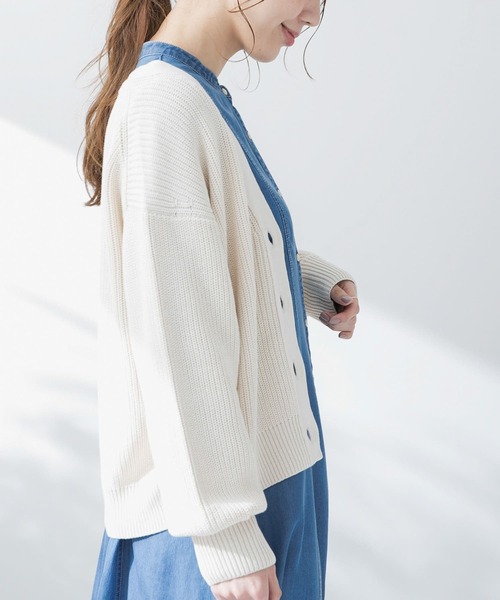 URBAN RESEARCH Sonny Label（アーバンリサーチサニーレーベル）の「バンブーコットンショートカーディガン2（カーディガン/ボレロ・レディース・オフホワイト/ベージュ系その他/グリーン系その他/ブラック・FREE）」の10枚目の写真