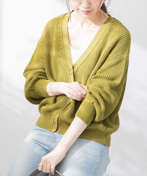 URBAN RESEARCH Sonny Label（アーバンリサーチサニーレーベル）の「バンブーコットンショートカーディガン2（カーディガン/ボレロ・レディース・オフホワイト/ベージュ系その他/グリーン系その他/ブラック・FREE）」の17枚目の写真