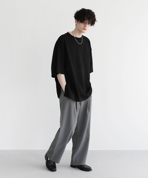 LILL（リル）の「ポリトロディープタック リラクシングスラックスパンツ（スラックス・メンズ・ブラック/オフホワイト/チャコールグレー・L/S/XL/M）」の7枚目の写真