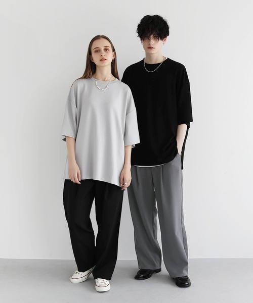 LILL（リル）の「ポリトロディープタック リラクシングスラックスパンツ（スラックス・メンズ・ブラック/オフホワイト/チャコールグレー・L/S/XL/M）」の12枚目の写真