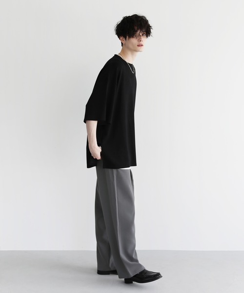 LILL（リル）の「ポリトロディープタック リラクシングスラックスパンツ（スラックス・メンズ・ブラック/オフホワイト/チャコールグレー・L/S/XL/M）」の8枚目の写真