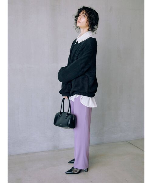 EVRIS（エヴリス）の「コードベルトルーズテーパードパンツ（その他パンツ・レディース・パープル/ブラック/アイボリー・SMALL/MEDIUM）」の16枚目の写真