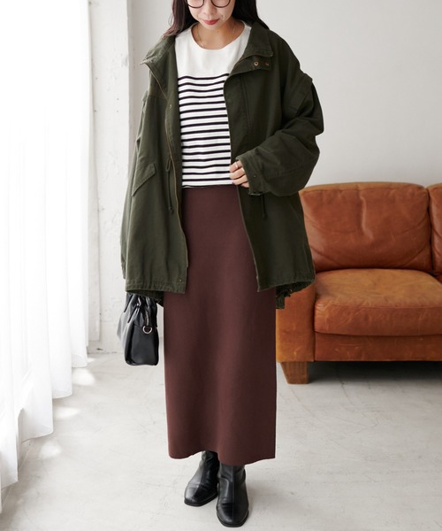 DISCOAT（ディスコート）の「≪新色追加！≫【WEB限定】バスクボーダービッグロングスリーブ（Tシャツ/カットソー・レディース・ブラック/ネイビー/ピンク/オレンジ/ブルー/ブラック×ホワイト/ブラウン/グリーン系その他/イエロー/ベビーピンク/スカイブルー/キャメル/レッド・FREE）」の17枚目の写真