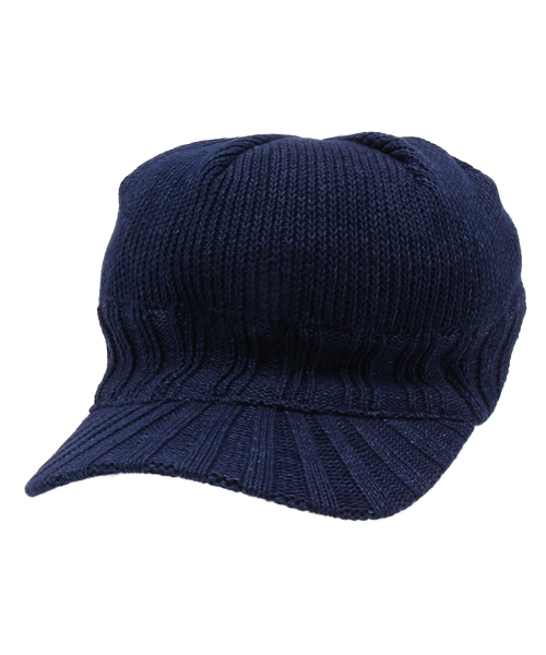 Denime（ドゥニーム）の「INDIGO KNIT BRIM CAP（ニットキャップ/ビーニー・メンズ・ネイビー/ブラック/インディゴブルー・FREE）」の3枚目の写真