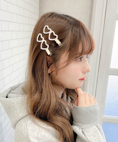 ダブルパールハートヘアクリップset バレッタ ヘアクリップ Rmine アールマイン のファッション通販 Zozotown