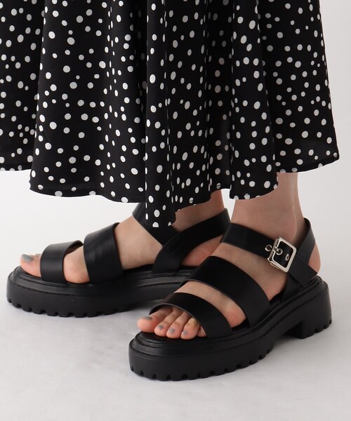 OPAQUE.CLIP（オペークドットクリップ）の「◆タンクソールダブルベルトサンダル（サンダル・レディース・ブラック/オフホワイト・02/03）」の21枚目の写真