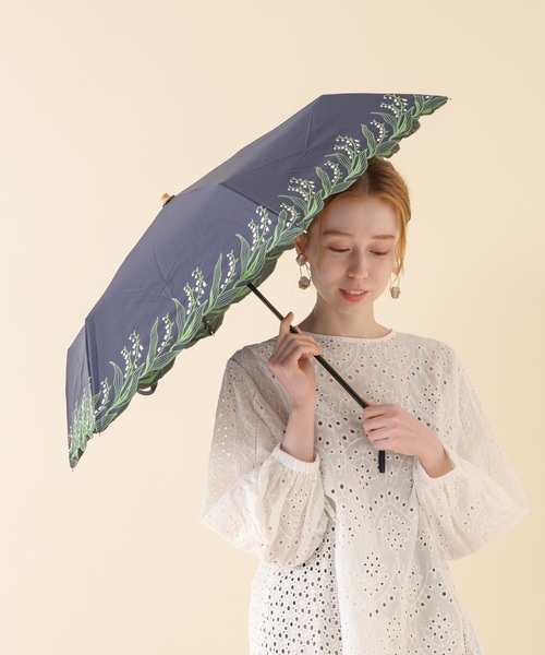 tobechic♡スズラン柄晴雨兼用折りたたみ傘 tobechic♡スズラン柄晴雨兼用折りたたみ傘 because（ビコーズ