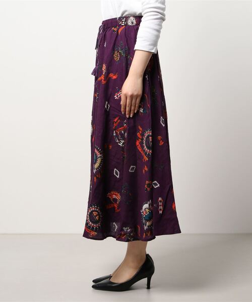 チャイハネ（チャイハネ）の「【チャイハネ】サンティーロングスカート（スカート・レディース・ターコイズブルー/パープル/カーキ/ブラック/ベージュ・FREE）」の7枚目の写真