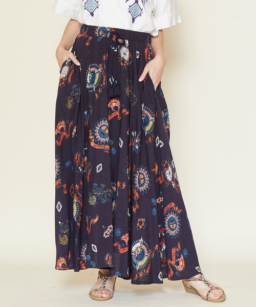 チャイハネ（チャイハネ）の「【チャイハネ】サンティーロングスカート（スカート・レディース・ターコイズブルー/パープル/カーキ/ブラック/ベージュ・FREE）」の19枚目の写真