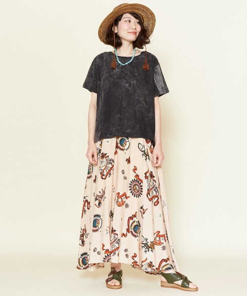 チャイハネ（チャイハネ）の「【チャイハネ】サンティーロングスカート（スカート・レディース・ターコイズブルー/パープル/カーキ/ブラック/ベージュ・FREE）」の22枚目の写真