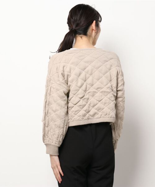 ehka sopo（エヘカソポ）の「キルティングニットカーディガン（カーディガン/ボレロ・レディース・オフホワイト/グリーン/サックスブルー/ベージュ・ﾌﾘ-）」の6枚目の写真