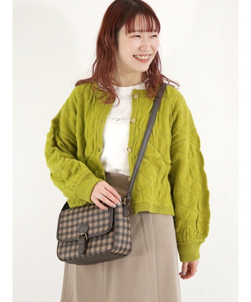 ehka sopo（エヘカソポ）の「キルティングニットカーディガン（カーディガン/ボレロ・レディース・オフホワイト/グリーン/サックスブルー/ベージュ・ﾌﾘ-）」の4枚目の写真