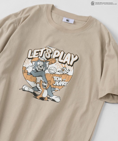 Tom&Jerry(トムアンドジェリー)の「【TOM&JERRY/トムとジェリー】BOXイラスト&レトログラフィックプリント Tシャツ/ 半袖Tシャツ(Tシャツ/カットソー・レディース・ホワイト/ブラック/ダークグリーン/ベージュ/ネイビー/オフホワイト/ライトパープル/グレイッシュベージュ・M/L)」の5枚目の写真