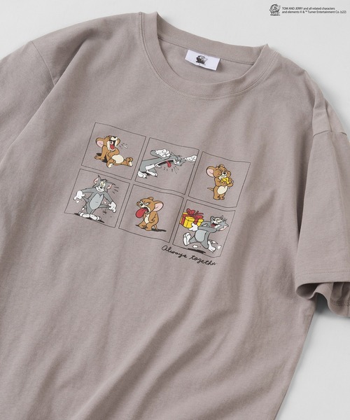 Tom&Jerry(トムアンドジェリー)の「【TOM&JERRY/トムとジェリー】BOXイラスト&レトログラフィックプリント Tシャツ/ 半袖Tシャツ(Tシャツ/カットソー・レディース・ホワイト/ブラック/ダークグリーン/ベージュ/ネイビー/オフホワイト/ライトパープル/グレイッシュベージュ・M/L)」の6枚目の写真