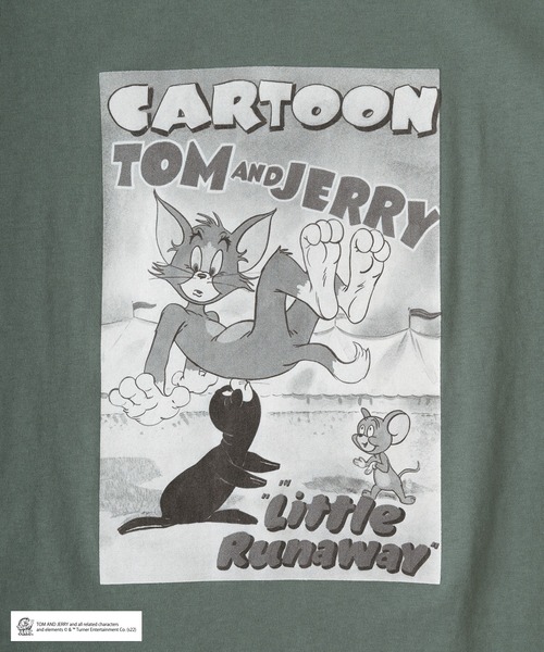 Tom&Jerry(トムアンドジェリー)の「【TOM&JERRY/トムとジェリー】BOXイラスト&レトログラフィックプリント Tシャツ/ 半袖Tシャツ(Tシャツ/カットソー・レディース・ホワイト/ブラック/ダークグリーン/ベージュ/ネイビー/オフホワイト/ライトパープル/グレイッシュベージュ・M/L)」の17枚目の写真