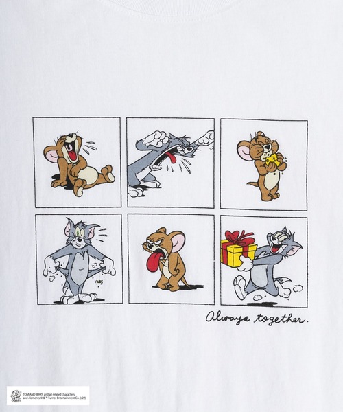 Tom&Jerry(トムアンドジェリー)の「【TOM&JERRY/トムとジェリー】BOXイラスト&レトログラフィックプリント Tシャツ/ 半袖Tシャツ(Tシャツ/カットソー・レディース・ホワイト/ブラック/ダークグリーン/ベージュ/ネイビー/オフホワイト/ライトパープル/グレイッシュベージュ・M/L)」の9枚目の写真
