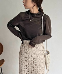 CAPRICIEUX LE'MAGE | シースルーハイネックTシャツ(Tシャツ/カットソー)