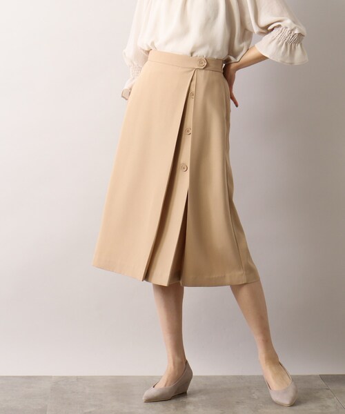 SOUP（スープ）の「◆洗える/サイドプリーツスカート（スカート・レディース・ベージュ/サンドベージュ/ライトパープル・11/15 /13/09/07）」の2枚目の写真