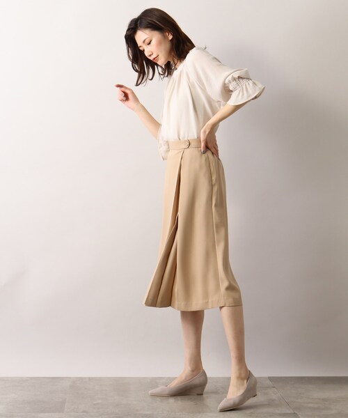 SOUP（スープ）の「◆洗える/サイドプリーツスカート（スカート・レディース・ベージュ/サンドベージュ/ライトパープル・11/15 /13/09/07）」の8枚目の写真