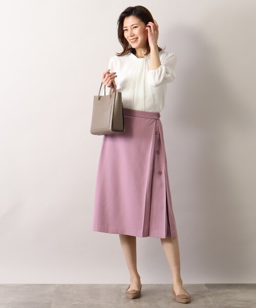 SOUP（スープ）の「◆洗える/サイドプリーツスカート（スカート・レディース・ベージュ/サンドベージュ/ライトパープル・11/15 /13/09/07）」の18枚目の写真