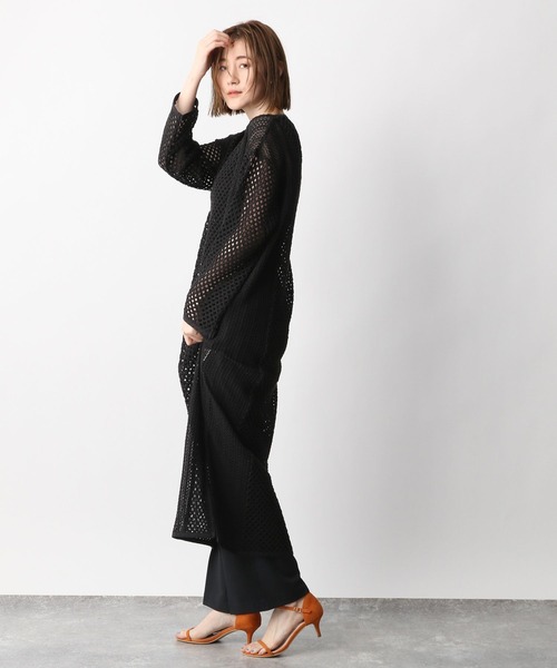 A part by(アパートバイ)の「Coメッシュパッチワークワンピース 266235(ワンピース・レディース・ブラック/アイボリー・FREE)」の6枚目の写真