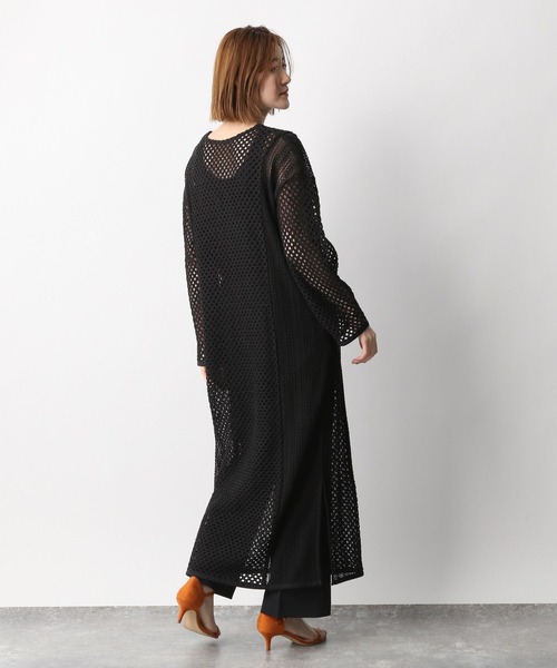 A part by(アパートバイ)の「Coメッシュパッチワークワンピース 266235(ワンピース・レディース・ブラック/アイボリー・FREE)」の7枚目の写真